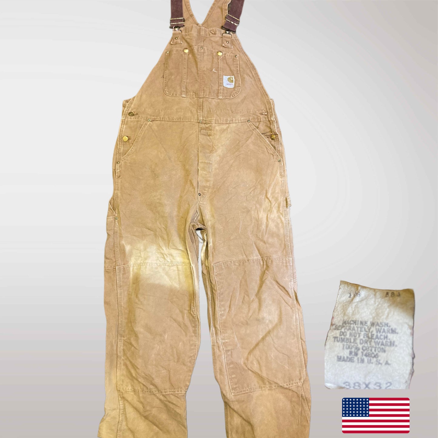 Vintage 80s Carhartt Dungarees Made in U.S.A. 38/32