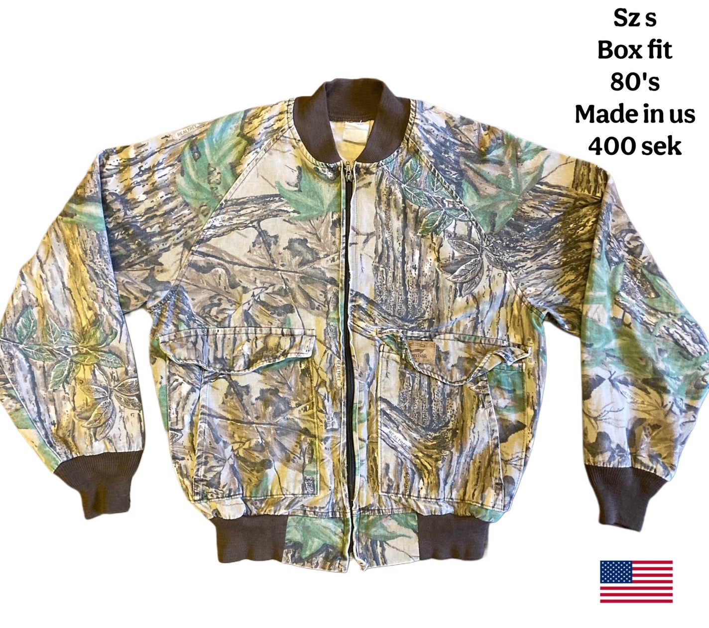 Vintage 80's light Realtree Bomber Sz S